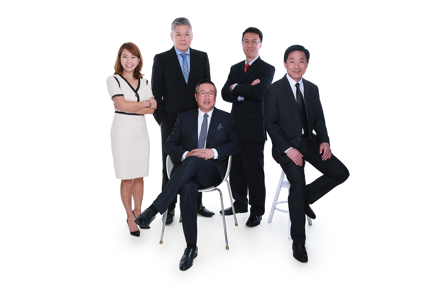 Corporate team photographed together